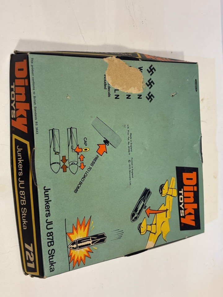 Dinky Toys Avion Militaire Allemand STUKA Junkers Avec Bombe - Métal (occasion)