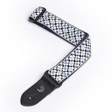 Planet Waves 15UKE01 Ukulele Woven Blue Flowers Design Strap