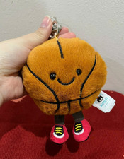 Jellycat Amuseables Basketball Plush Bag Charm Soft Keychain Sports Collectible