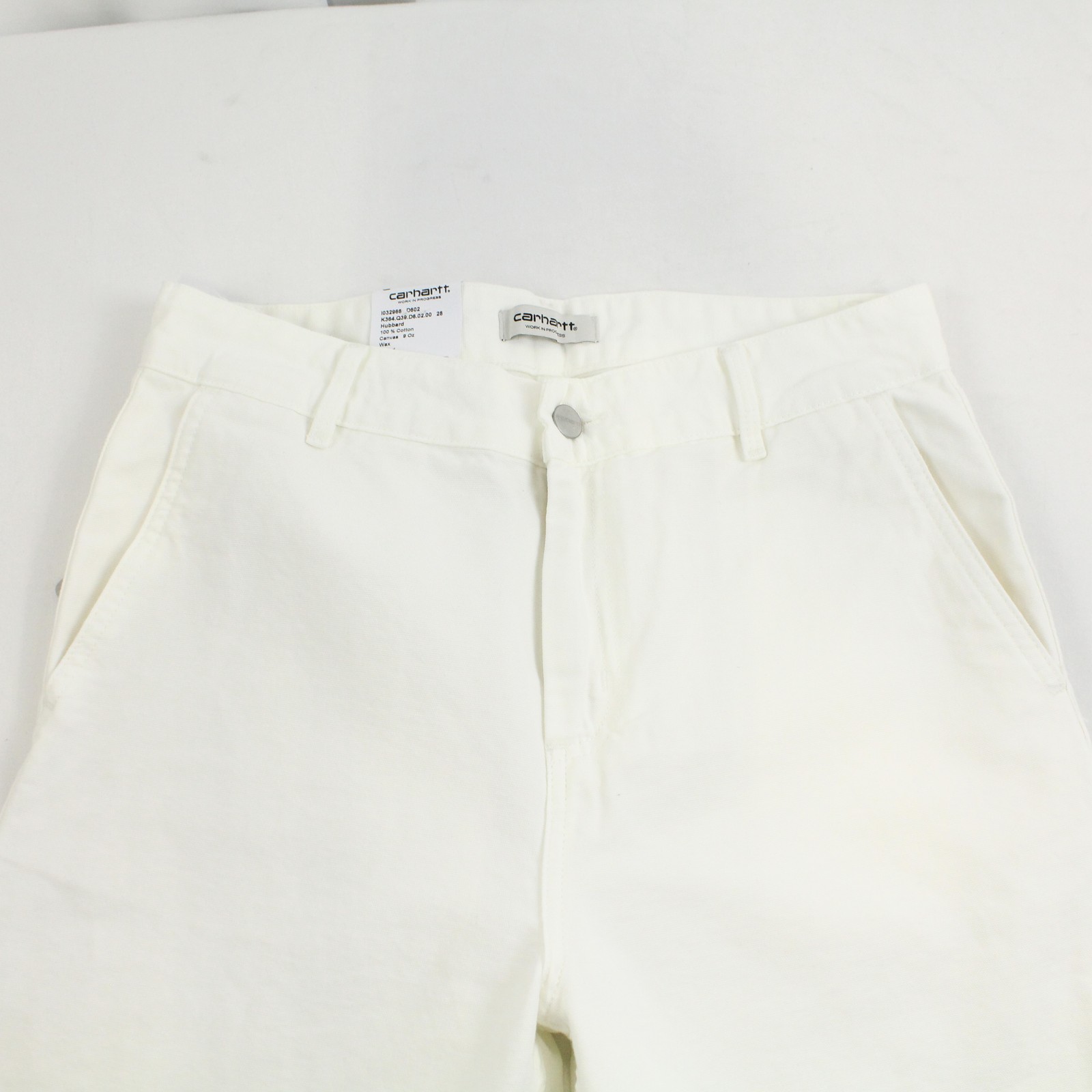 Carhartt WIP Pierce Straight Leg Cotton Wax Rinsed Trousers in White Women's 28 thumbnail 2