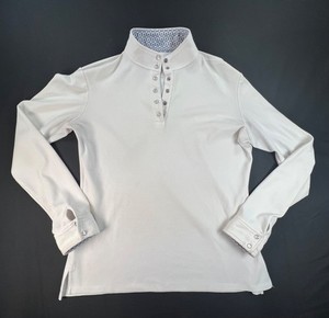 ECE Equestrian Co Long Sleeve Show Shirt in White (Women's L)