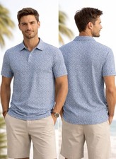 Goodfellow  Co Men  s Short Sleeve Polo Shirt   Blue Floral Print Size XL NWT