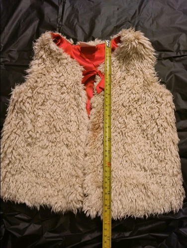 HANNA ANDERSSON Girls Cream Beige Size 110 ( 5 ) Fancy Furry Fuzzy Fur Vest ... - Picture 3 of 4