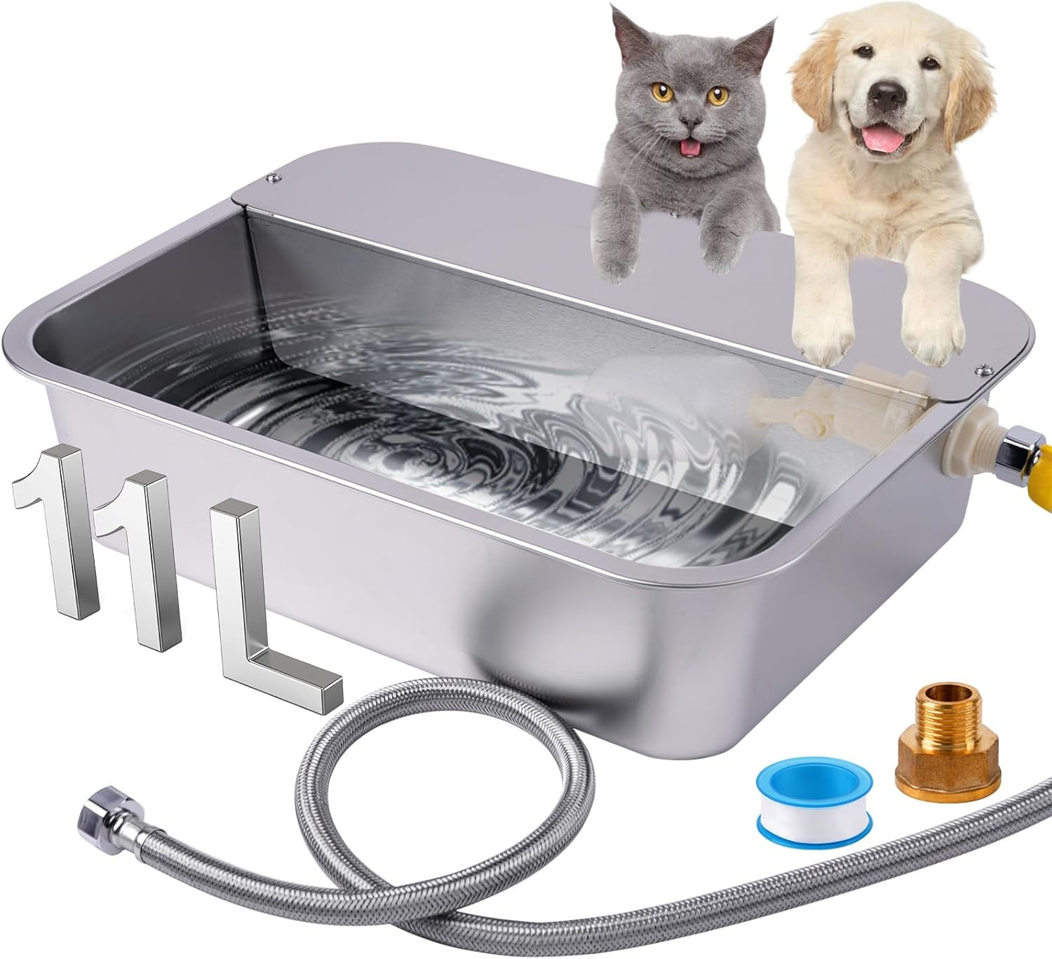 Abbeveratoio Automatico per Cani, Ciotola per Cani in Acciaio Inox Da 11 Litri, 