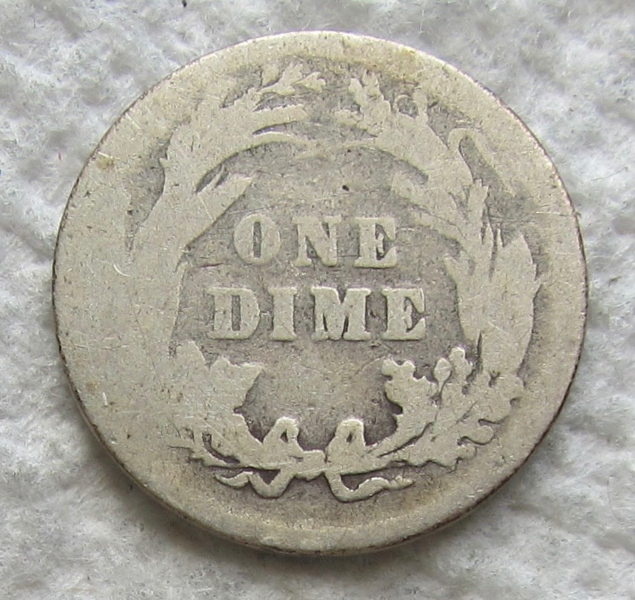 1895 Barber Silver Dime Rare Key Date Philadelphia Cleaned Scratched Hole Filler