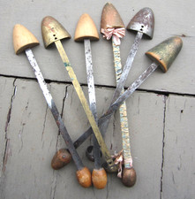 3 Pair of Ladies Antique Wood  Metal Spring Shoe Stretchers