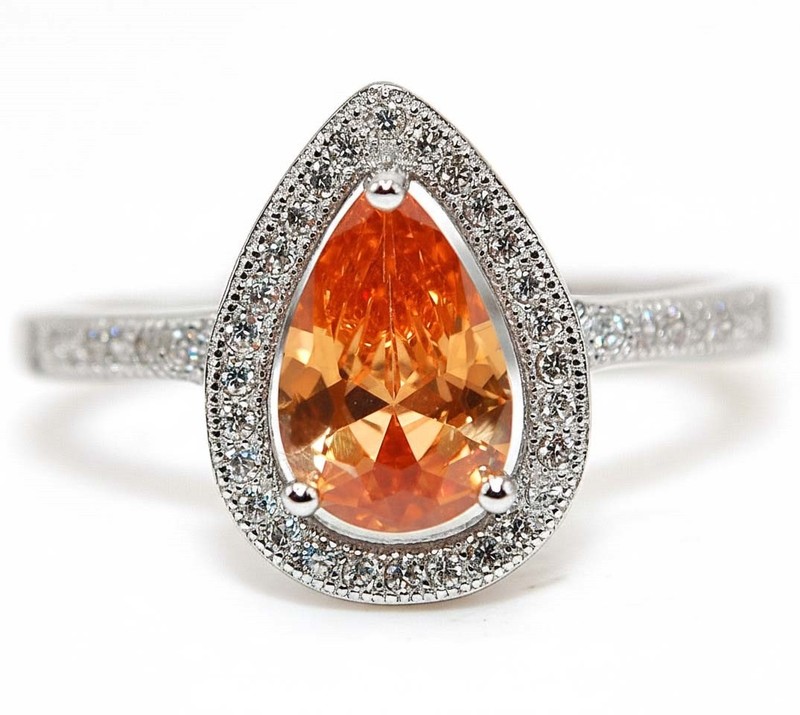 2CT  Padparadscha 925 Sterling Silver Ring Sz 7 MM5-4