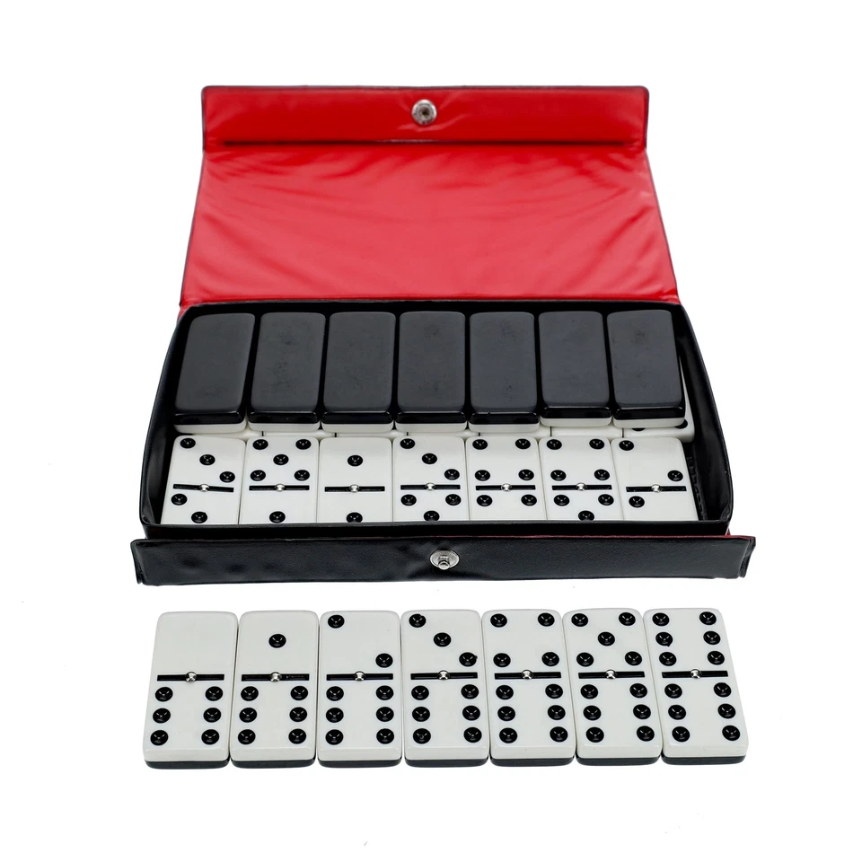 WE Games Two-Toned Black & White Double 6 Dominoes with Spinners - Club Size - Image 2 of 4