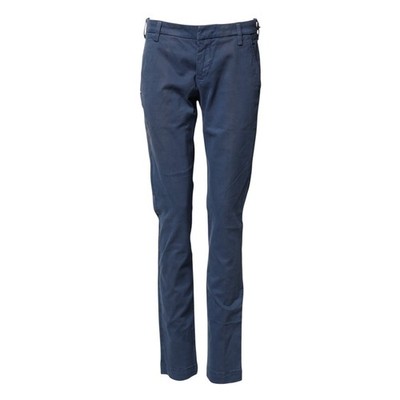 ENTRE AMIS Pants Blue Mid Waist Skinny Cotton Stretch Chino Trouser s.W30 250usd
