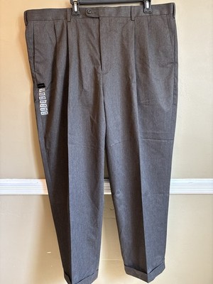 Axist Corporate Khaki Dress Pants Mens 44x30 Heather Charcoal Pleated NWT