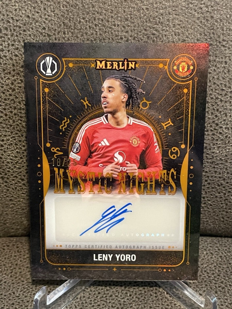 🔥Leny Yoro 2024-25 Topps Merlin Mystic Nights Orange Refractor 18