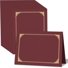 90 Packs Certificate Holders, Burgundy Diploma Holders, Document Award Covers