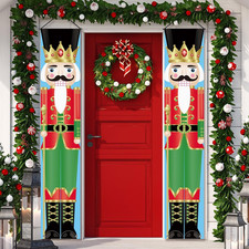 Christmas Nutcracker King Door Hanger Porch Banner Indoor Outdoor Modern House