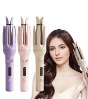 28mm Automatic Hair Curler Iron Styler Ceramic Rotating Curl Waves Stick Lilac