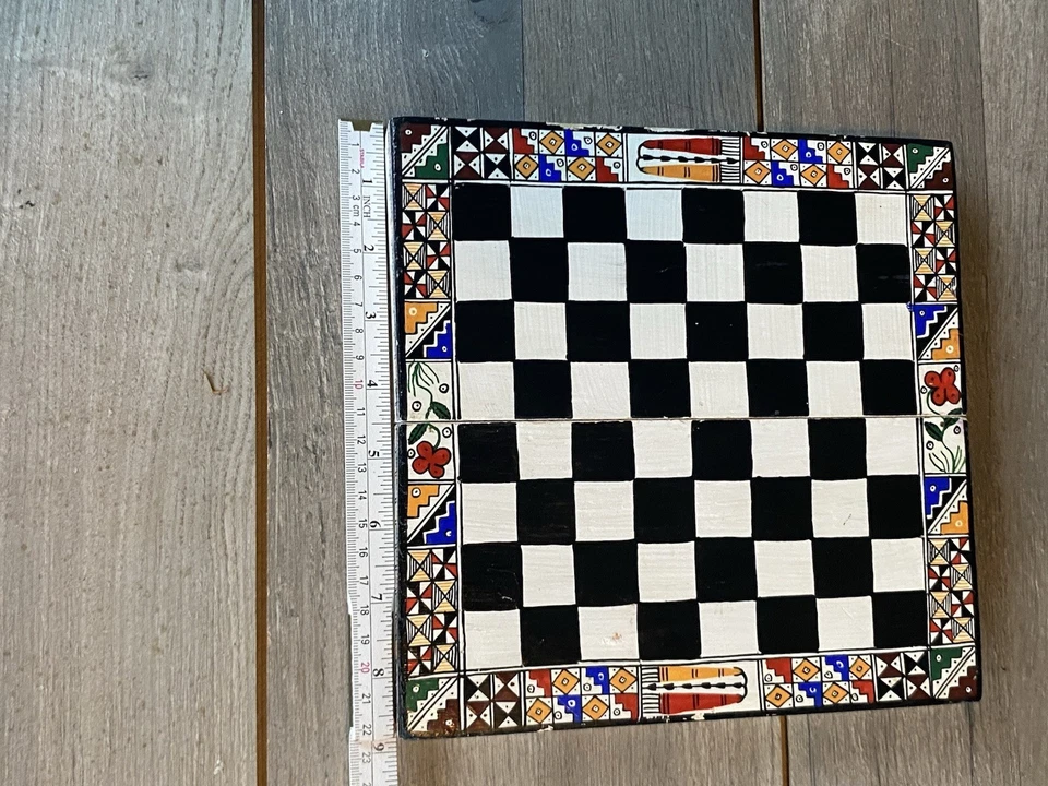 Chess Set Perninca Ceramic Clay Hand Crafted 32 Set Wooden Chess Board - Image 2 of 4