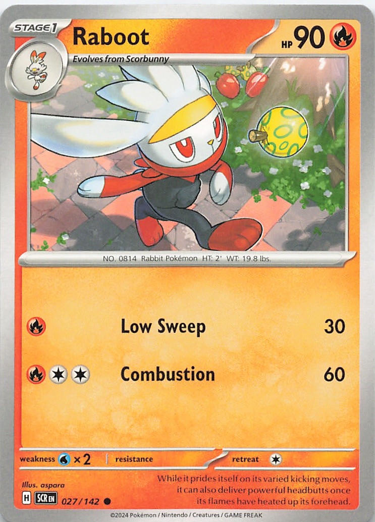 Raboot 27/142 Common Stellar Crown Pokemon Near Mint