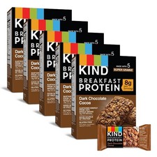 Breakfast Protein Bars, Dark Chocolate Cocoa, Healthy Snacks 8g Protein 30 Count