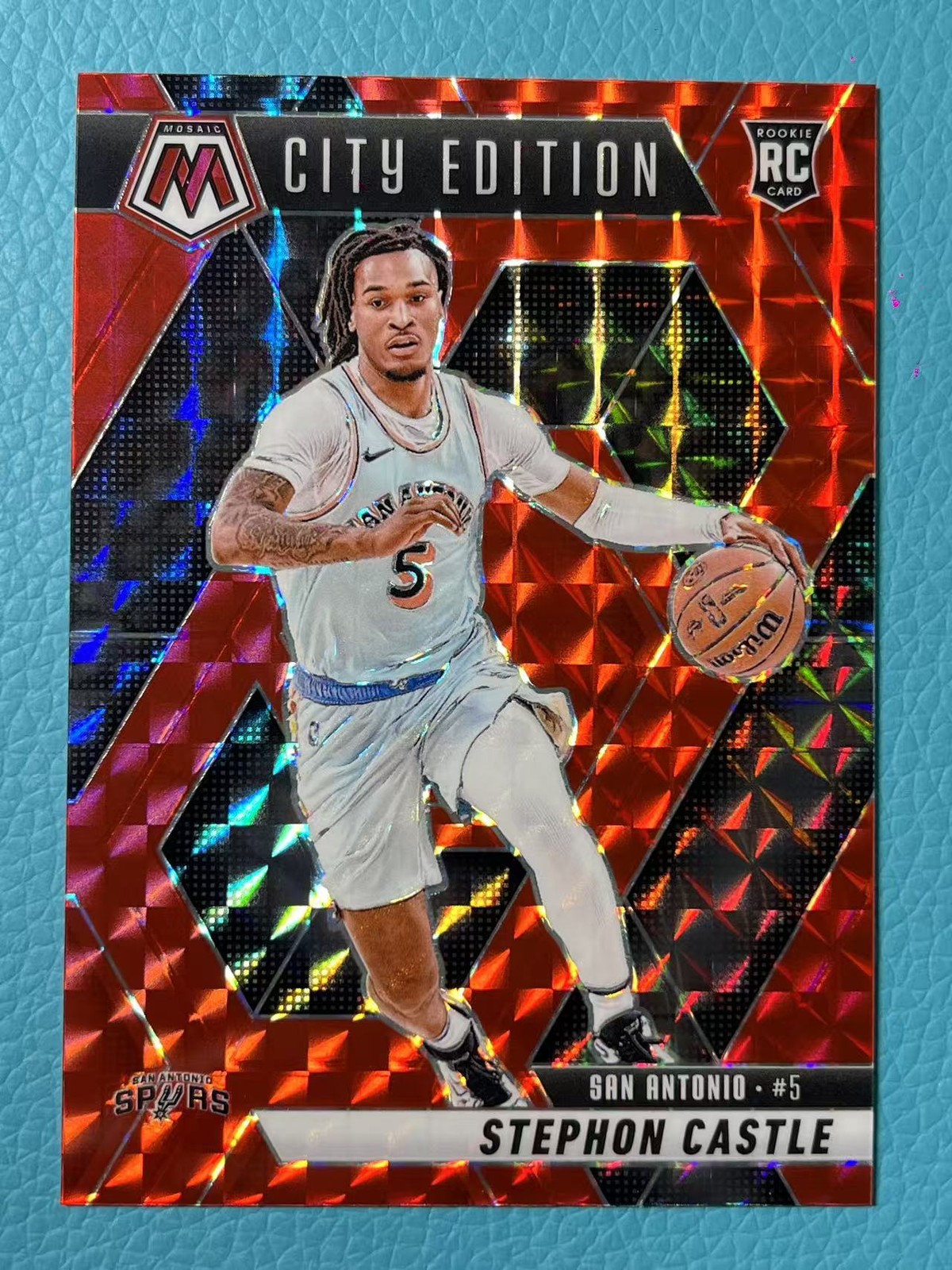 Stephon Castle 2024-25 Panini Mosaic Red Genesis City Edition RC #290