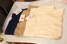 Mock Turtleneck Collar Dickey Dickie 3 pcs Navy Tan Cream 1