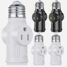 E26/E27 Light Socket to Plug Adapter 2/3 Prong Light Bulb Outlet Plug Converter