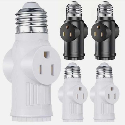 E26/E27 Light Socket to Plug Adapter 2/3 Prong Light Bulb Outlet Plug Converter