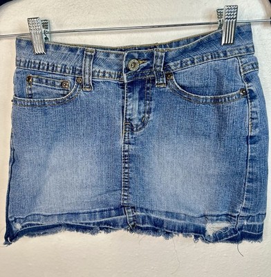 Angels Jeans Micro Mini Denim Y2K Mini Skirt Preppy Festival Size 0