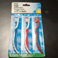 Unisex Kids Regular Toothbrushes Soft Bristles Multicolor 3 Pack Oral Care