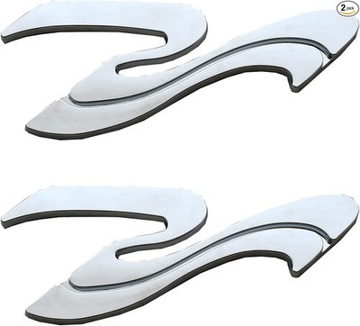 2pcs New 3D Badge Emblem Replacement Part Nameplate 205575 (Chro Color: Chrome