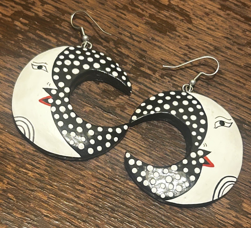 Handmade Hand Painted Moon Celestial Anthropomorp… - image 1