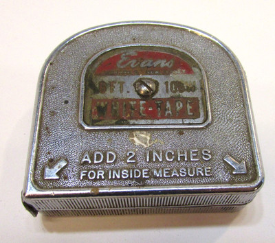 Old Working 1950's Evans Newark NJ USA Vintage Evans 10 ft White Tape Measure