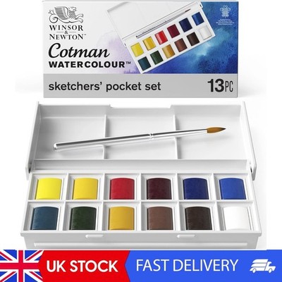, Cotman Aquarell, 'Sketchers' Pocket Set' , 12 x halbe Pfannen + 1 x Reise