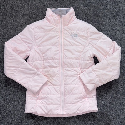 The North Face Pink Puffer Jacket Full Zip Synthetic Insulated Girls L 14/16