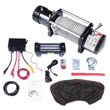 Electric Winch Steel Cable Off Road Truck Towing Trailer w/cover 13000LBS