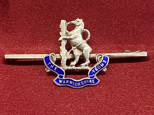 Beautiful WW1/2 Silver Enamel Warwickshire Yeomanry Sweetheart Brooch w/fixing