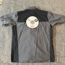 Red Kap Mechanic Work Shirt Short Sleeve Sz L European Auto Service Black Gray