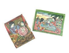 Lot 2 Antique 1920  s Water Blooming Magic Paper Flowers Graphic Original Package