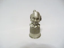 THIMBLE VINTAGE PEWTER FORT A TOPPER OF A CLOWN