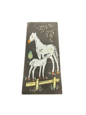 Mid Century Ceramic Wall Plaque by Ruscha Keramik Germany, Horses 1960s