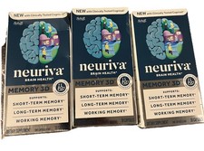  3 Neuriva Memory 3D Brain Health Supplement, 30 Capsules Each  Exp 8/2027