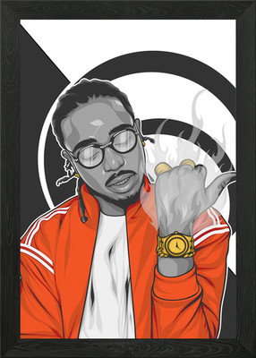 Quavo Vektor Kunst Illustration gerahmtes Wandbild Poster Leinwanddruck Bild