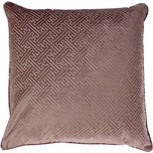 Federa Per Cuscino Florence In Velluto Con Motivo Greco, Blush, 55x55 Cm, Paoletti - 3