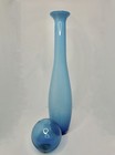 Huge 26" Vintage MCM Light Blue Holmegaard-style Cased Glass Ball Vase Bottle — photo 4