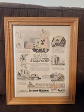 Vintage SHERWIN WILLIAMS Advertisement 10"X13" Framed