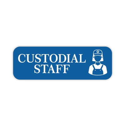 #ad Custodial Staff 1 x 3quot; Rounded Corner Name Badge Medical Facilities $29.99