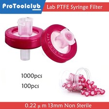 1000Pcs Sterile Lab PTFE Syringe Filter 0.22μm 25mm Micron PTFE Hydrophobic New