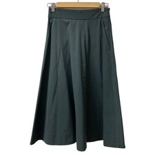 24AW MHL. MARGARET HOWELL Fine Wool Cotton Twill Flared Skirt 0 Green Women USED