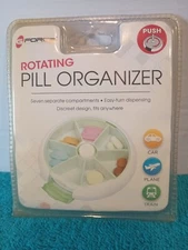G FORCE Rotating 7 Day Pill Case GREEN/WHITE ~ NWT