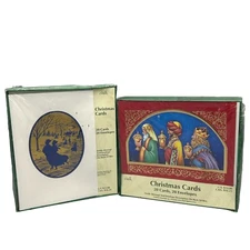 Religious Christmas Cards & Envelopes 40 Total 2 Styles New Vintage Holiday