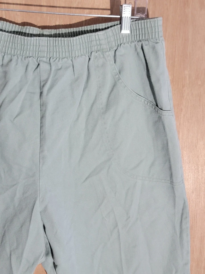 Classic Elements Pull On Pantalones Mujer 18 Clásico Cónico Elástico Cintura Verde Foto 3 de 4