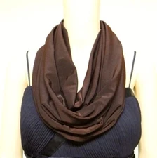 Brown Circle Scarf. Cotton Spandex Infinity Scarf. Handmade Loop Scarf.